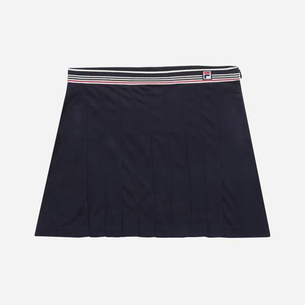 Fila Line Pleated Women's Skirts - Navy,NZ 549-19342